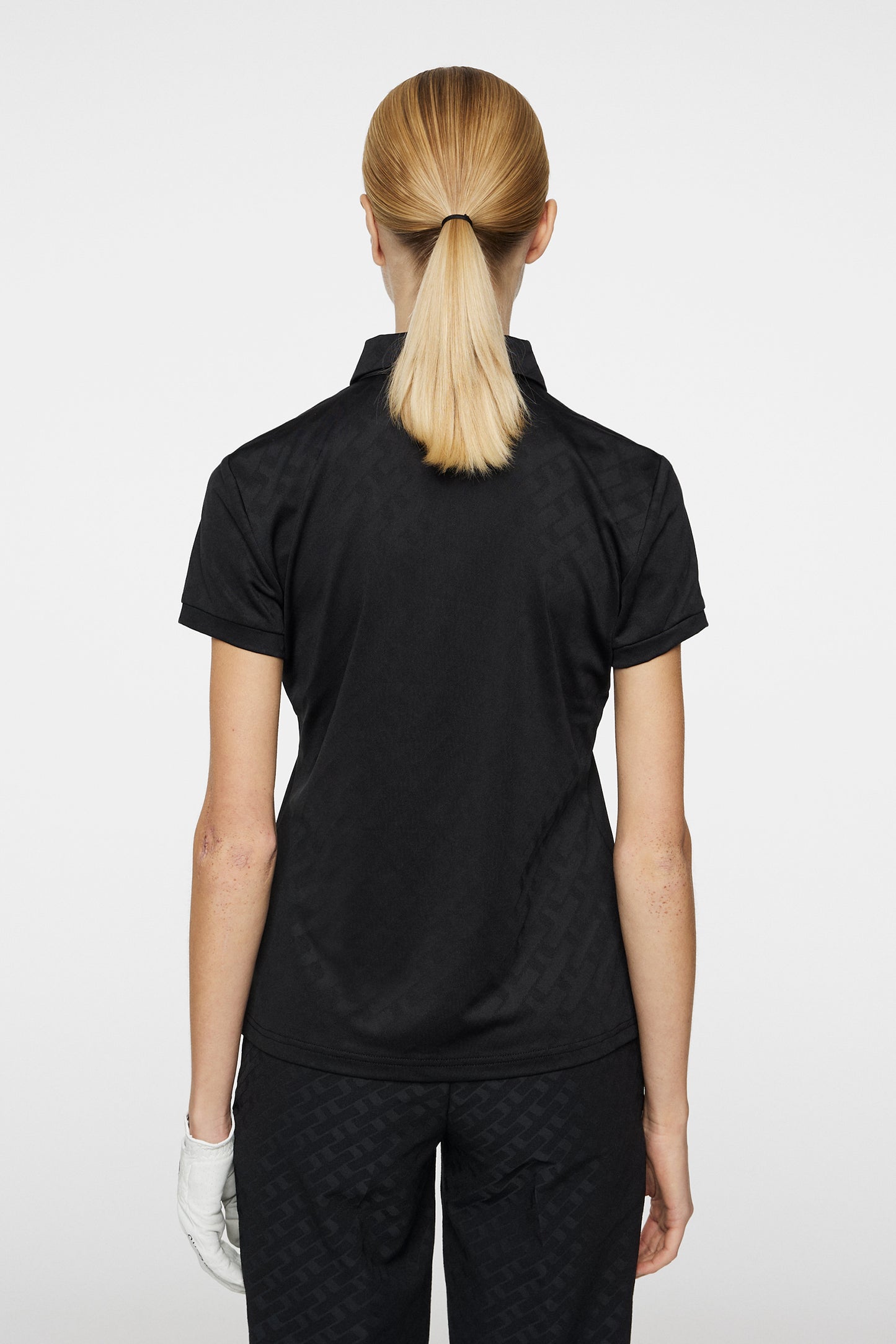 Alaya Jacquard Polo in Black by J.Lindeberg