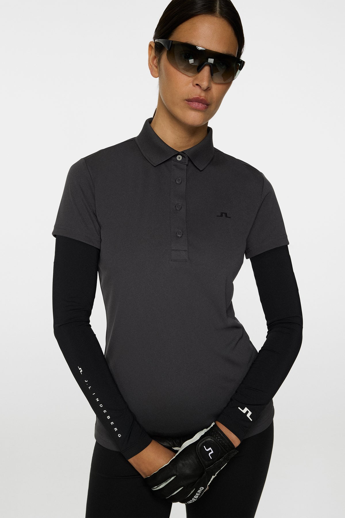 Cassie Polo in Asphalt by J.Lindeberg