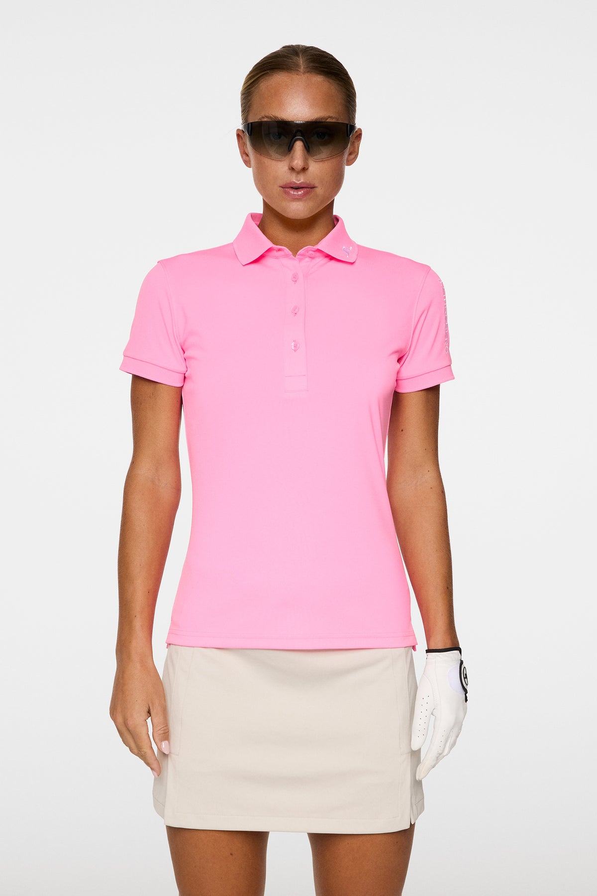 Tour Tech Polo in Eosine Pink by J.Lindeberg