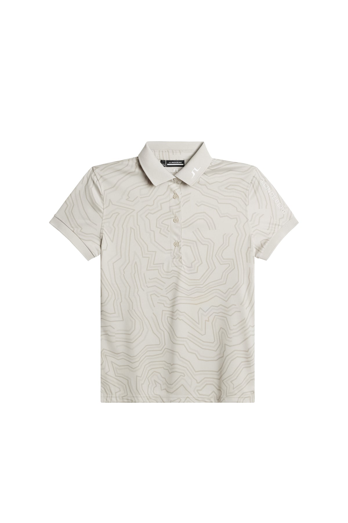 Tour Tech Print Polo in Topo Moonbeam L by J.Lindeberg