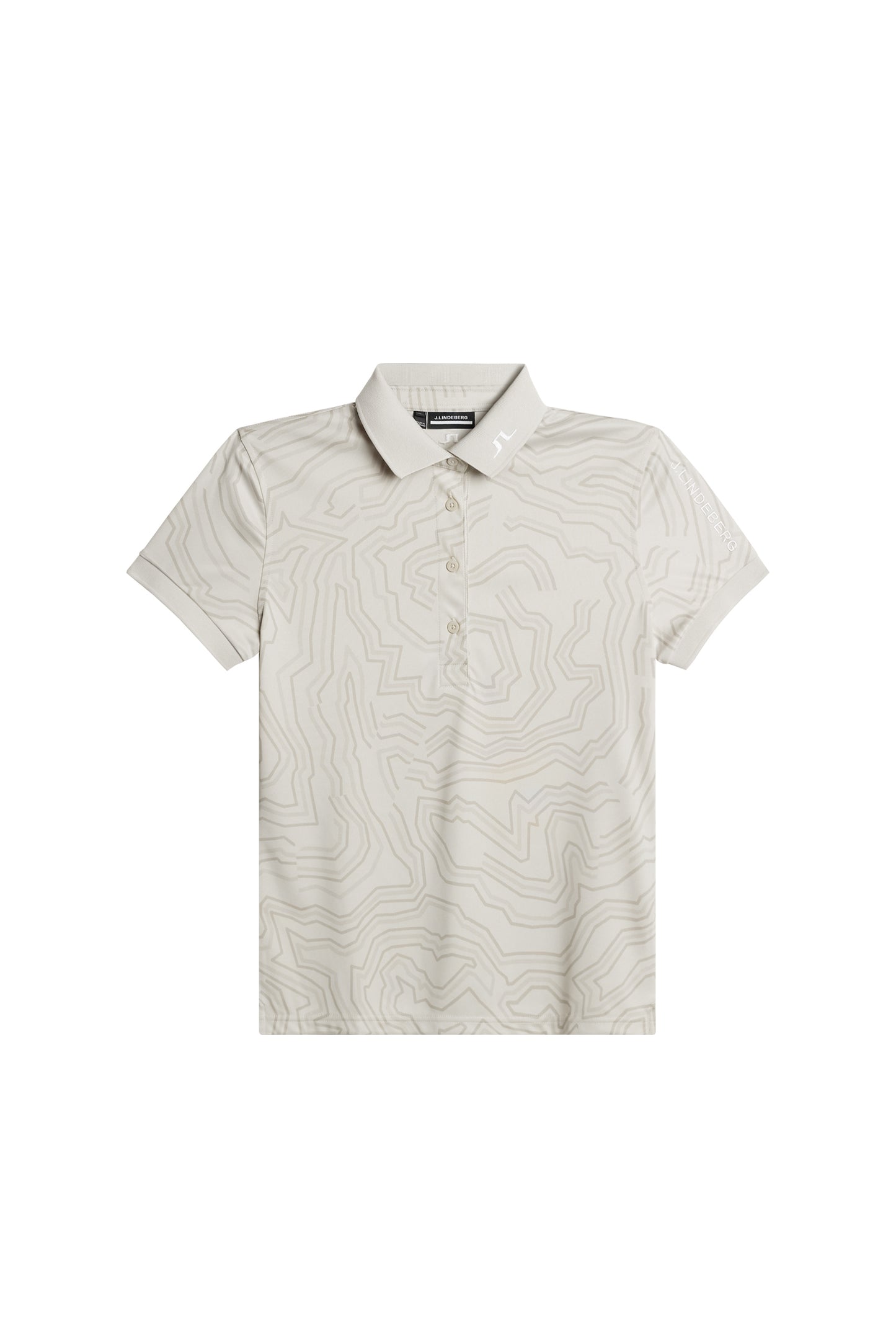 Tour Tech Print Polo in Topo Moonbeam L by J.Lindeberg