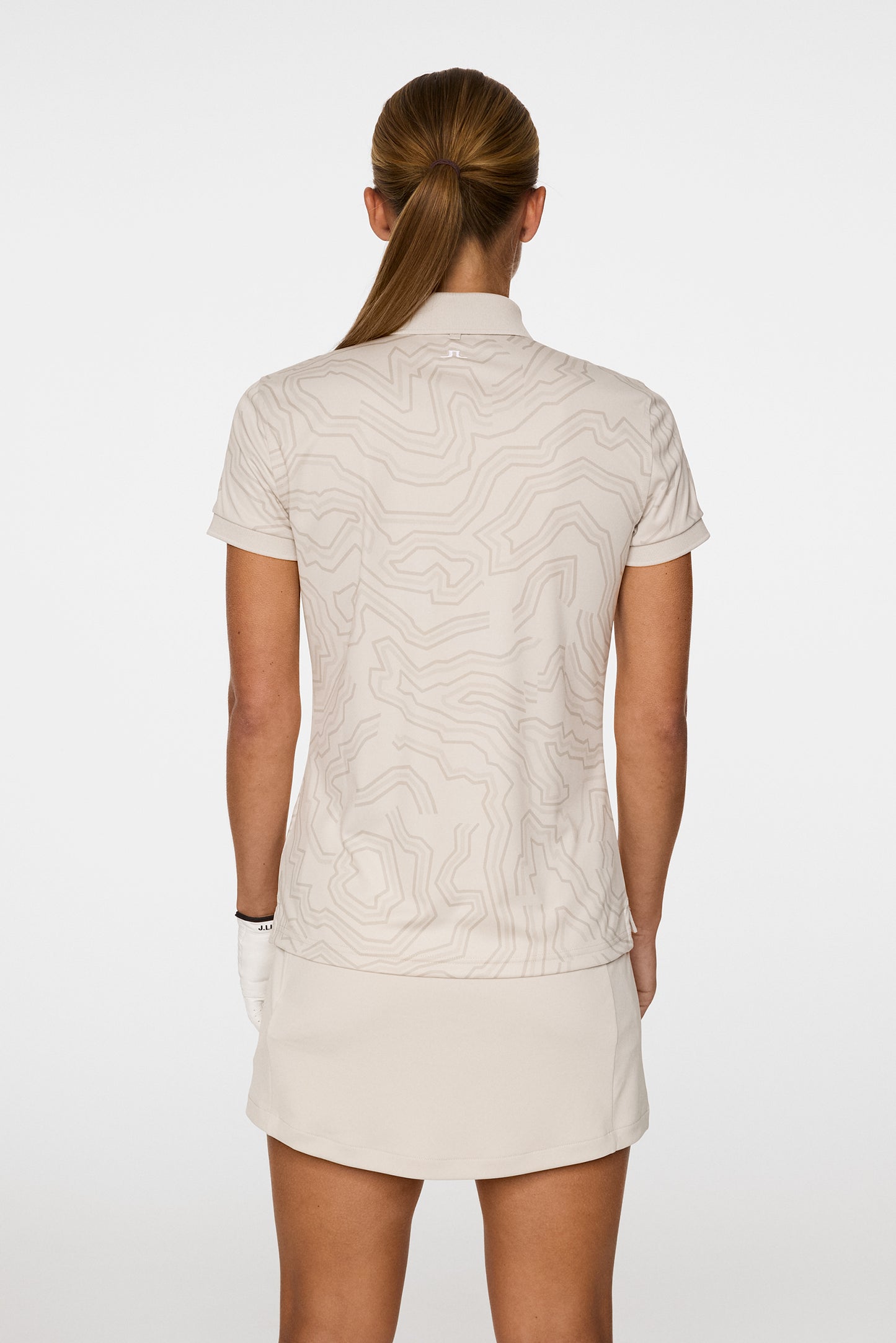 Tour Tech Print Polo in Topo Moonbeam L by J.Lindeberg