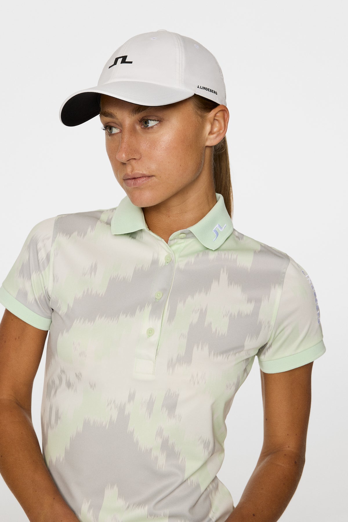 Tour Tech Print Polo in Warp Ambrosia L by J.Lindeberg
