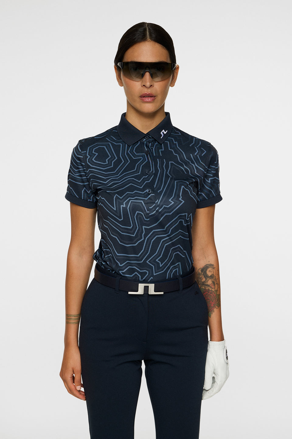 Tour Tech Print Polo / Topo Navy L