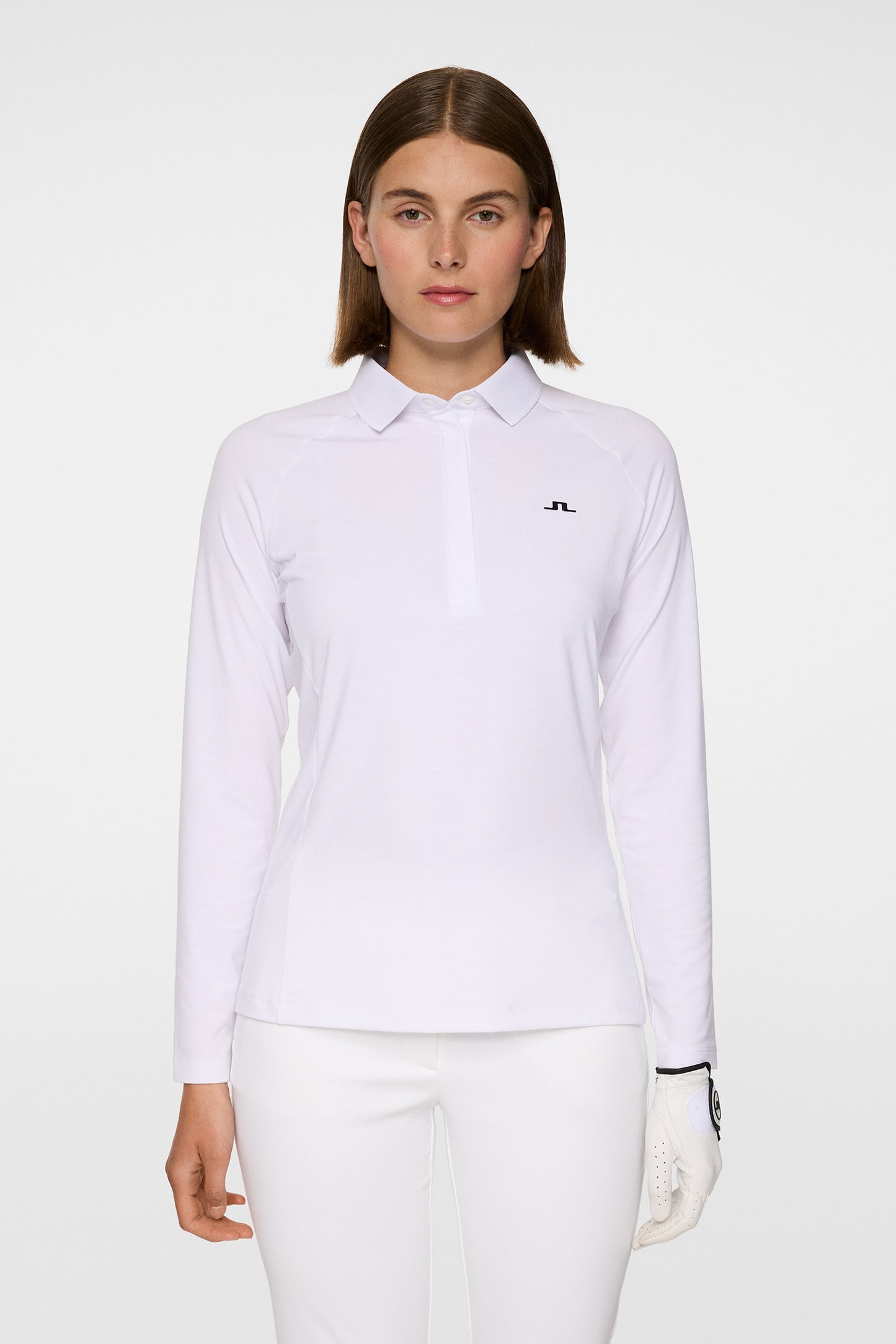 Flor Long Sleeve Polo in White by J.Lindeberg