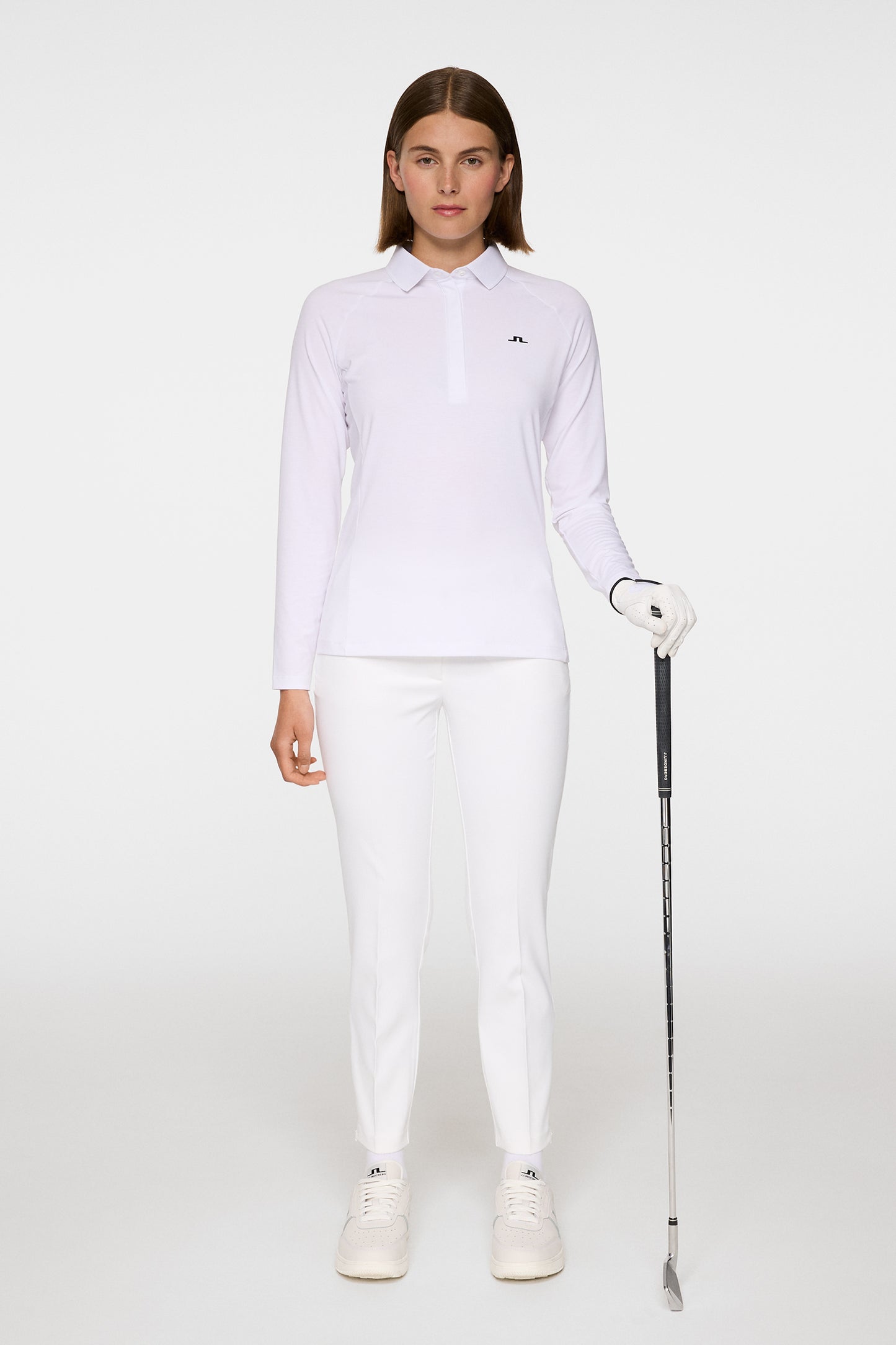 Flor Long Sleeve Polo in White by J.Lindeberg