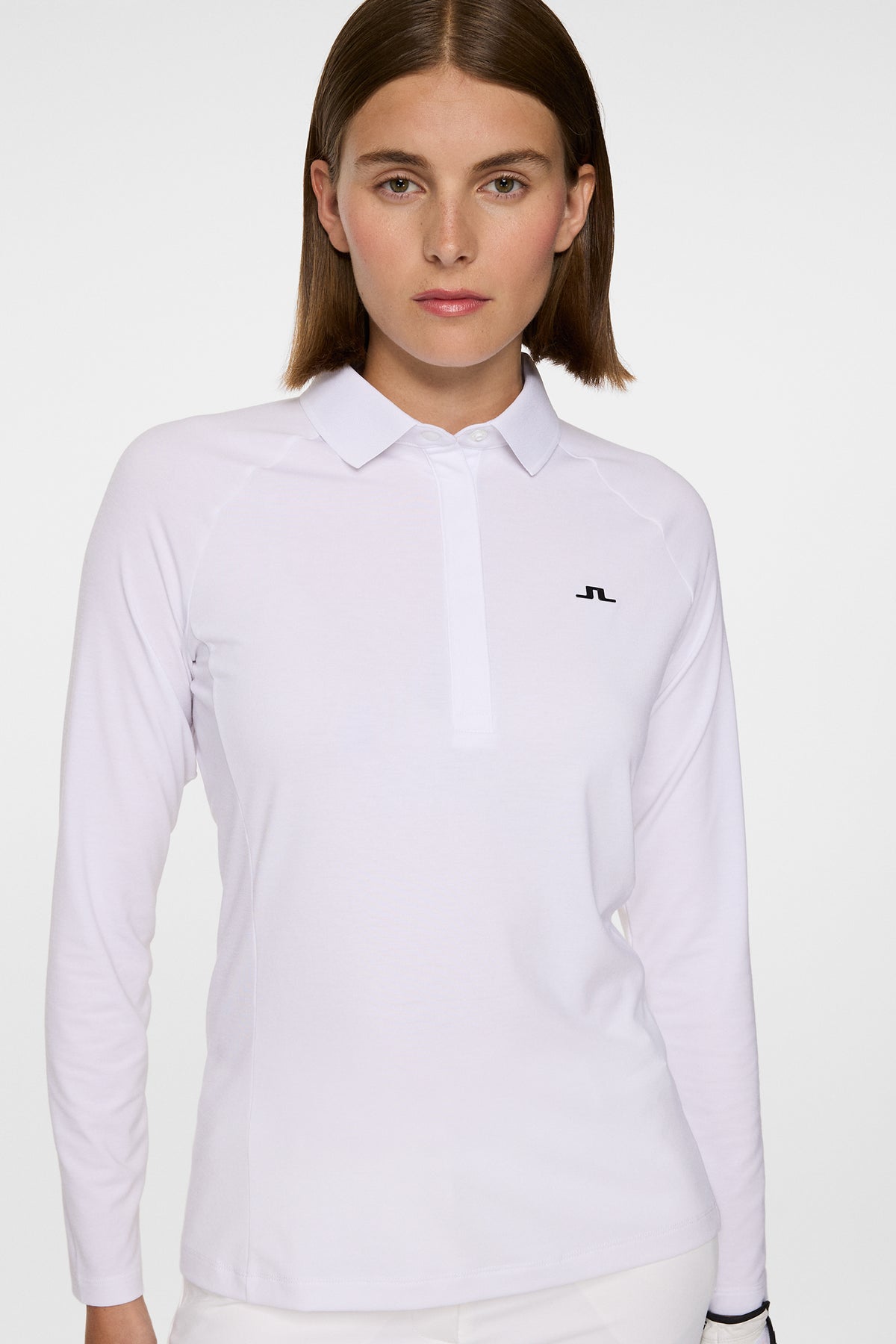 Flor Long Sleeve Polo in White by J.Lindeberg