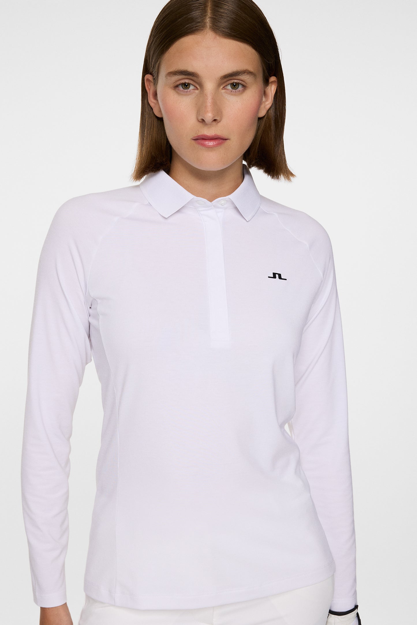 Flor Long Sleeve Polo in White by J.Lindeberg