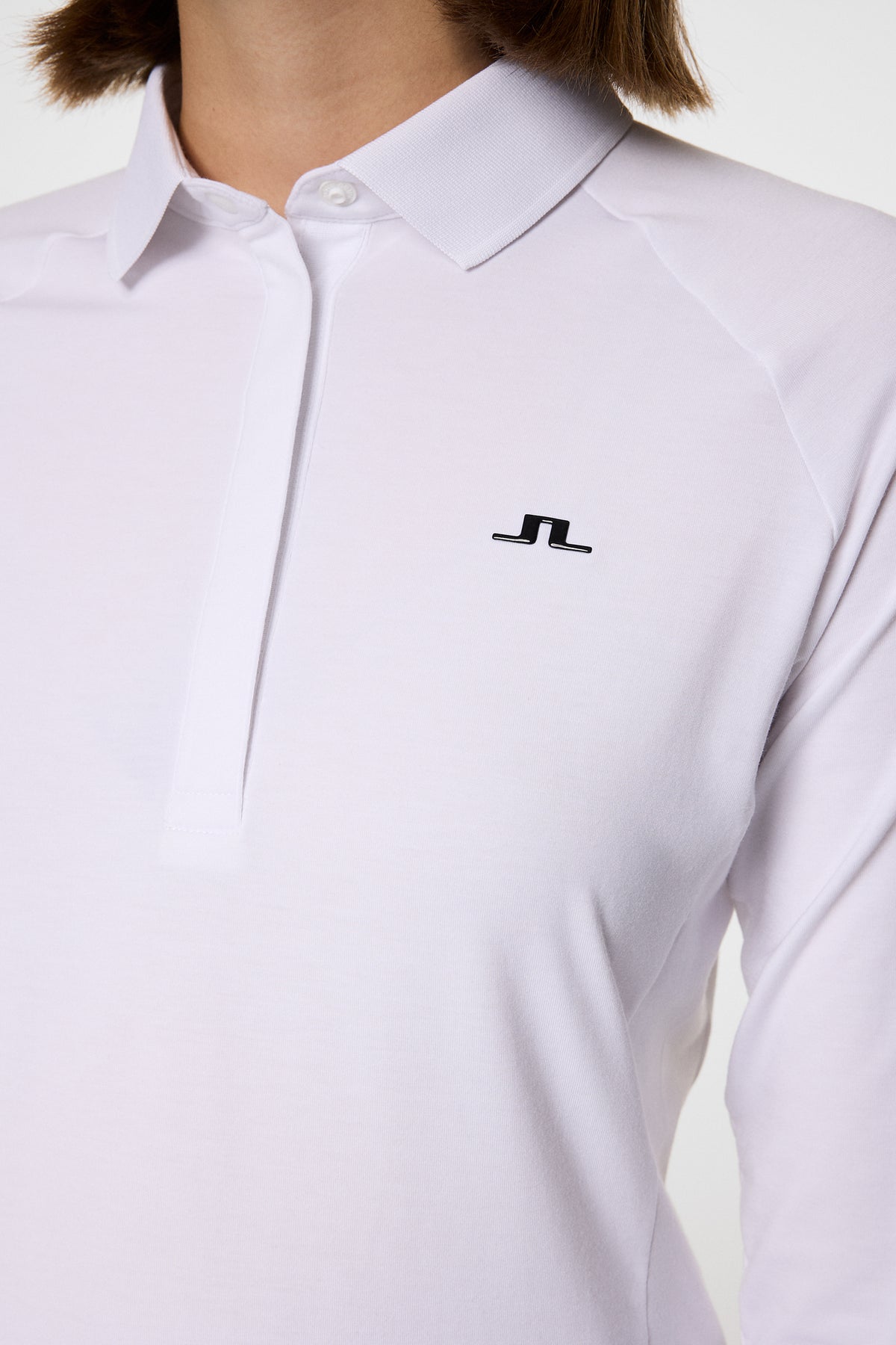 Flor Long Sleeve Polo in White by J.Lindeberg