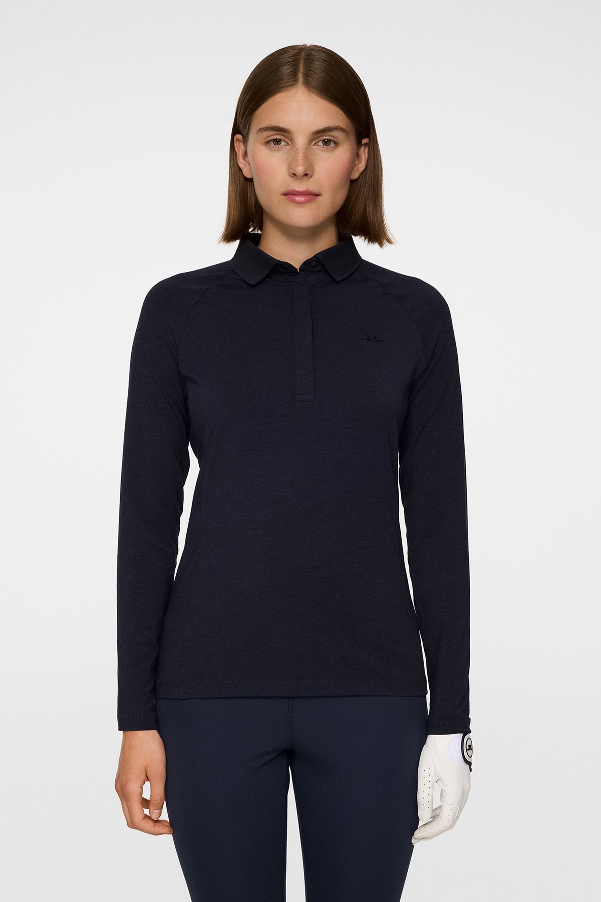 Flor Long Sleeve Polo in Navy Melange by J.Lindeberg