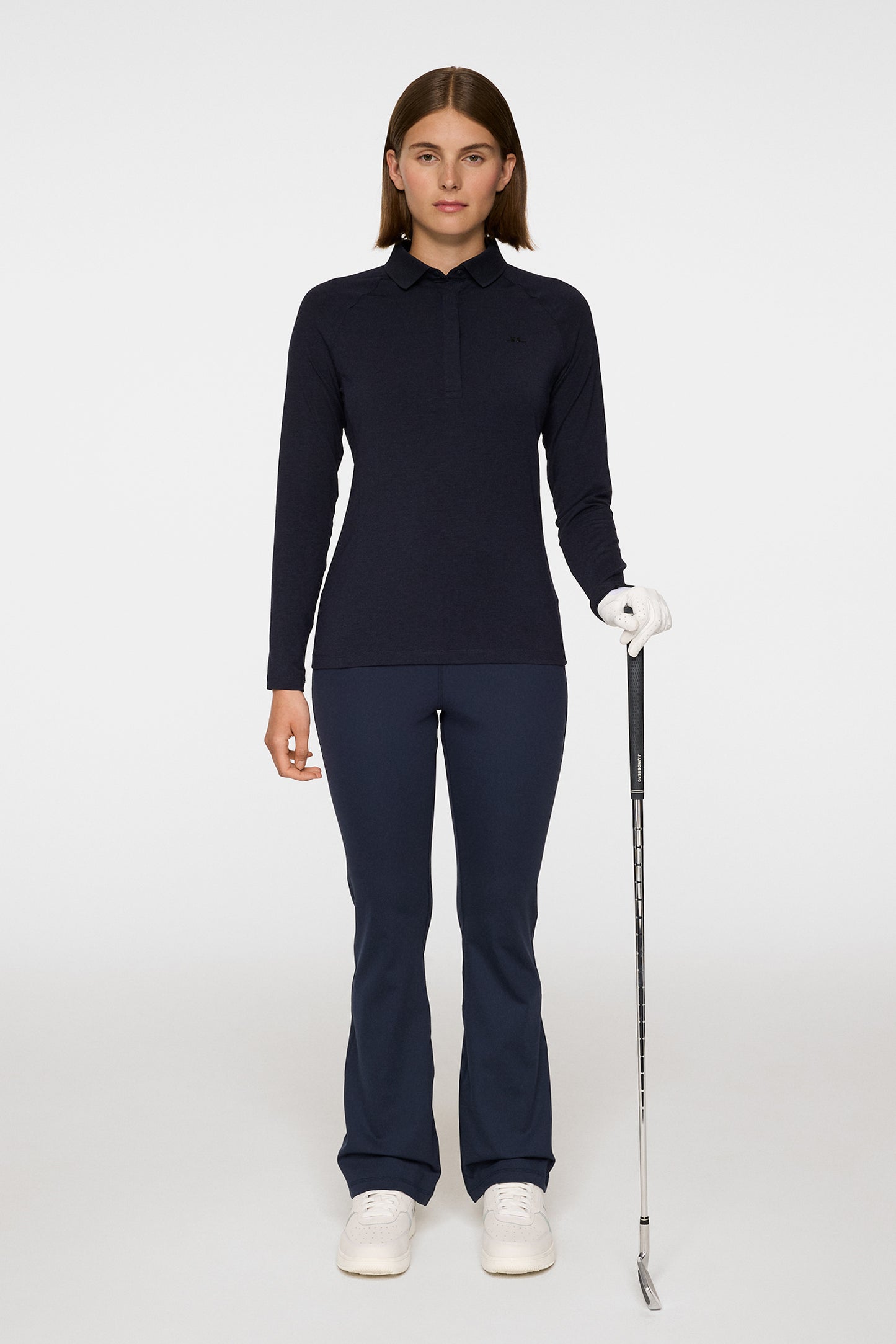 Flor Long Sleeve Polo in Navy Melange by J.Lindeberg