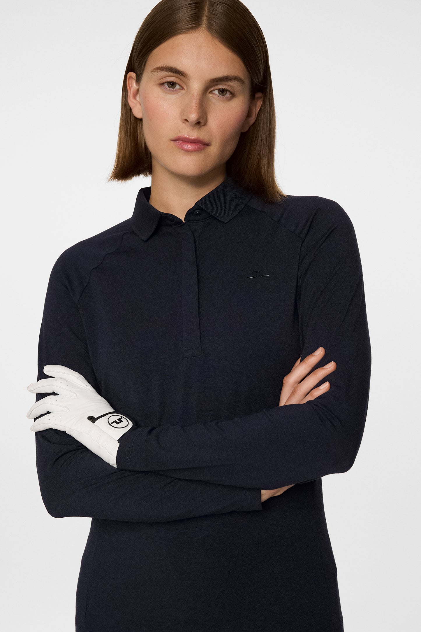 Flor Long Sleeve Polo in Navy Melange by J.Lindeberg