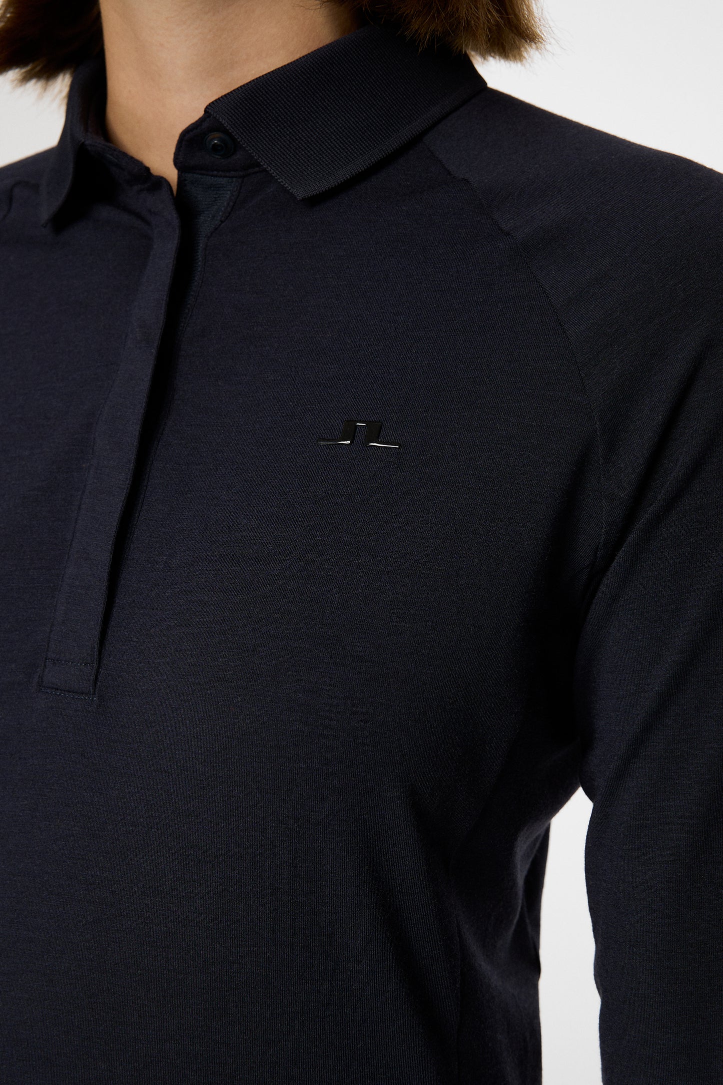 Flor Long Sleeve Polo in Navy Melange by J.Lindeberg