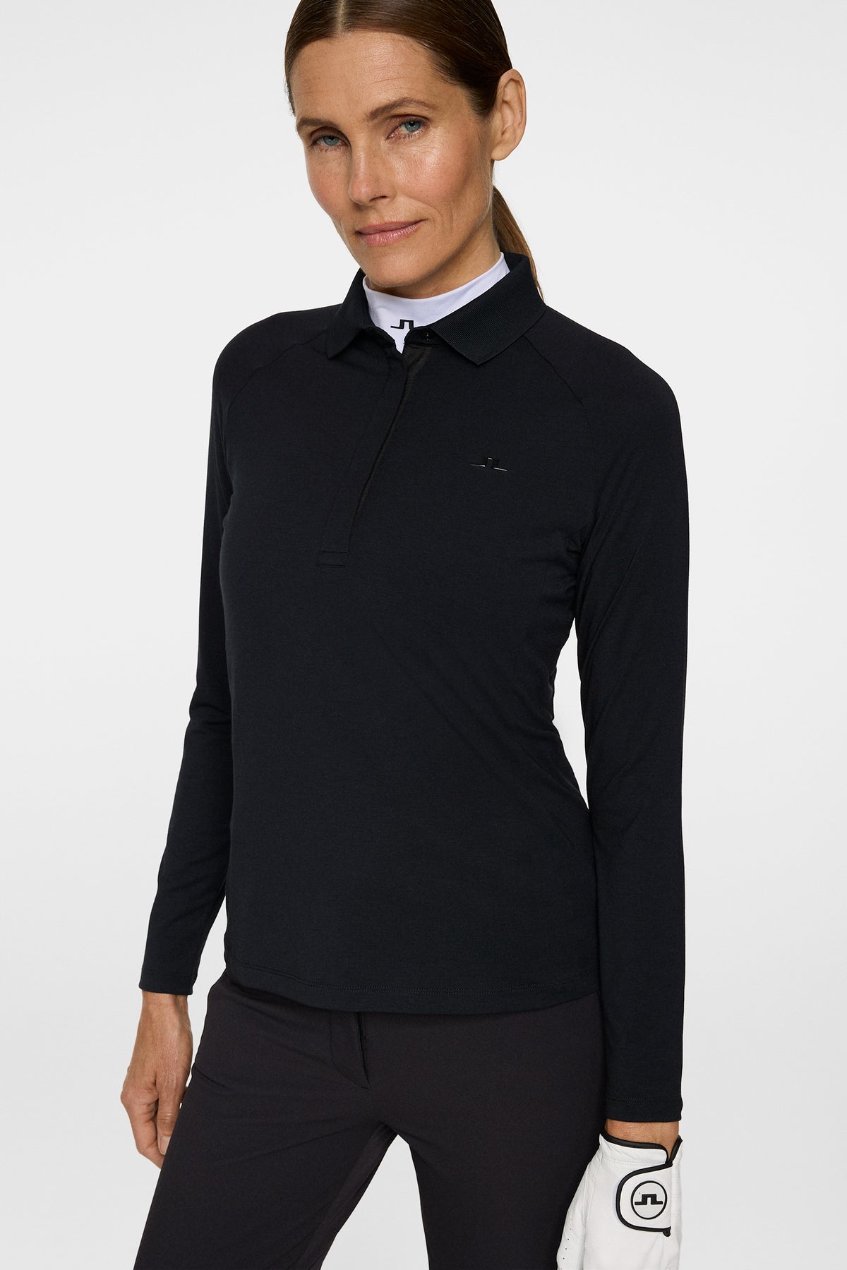 Flor Long Sleeve Polo in Black by J.Lindeberg