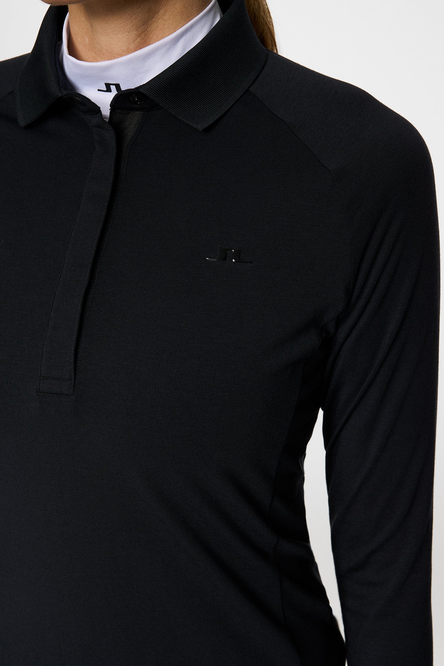 Flor Long Sleeve Polo in Black by J.Lindeberg