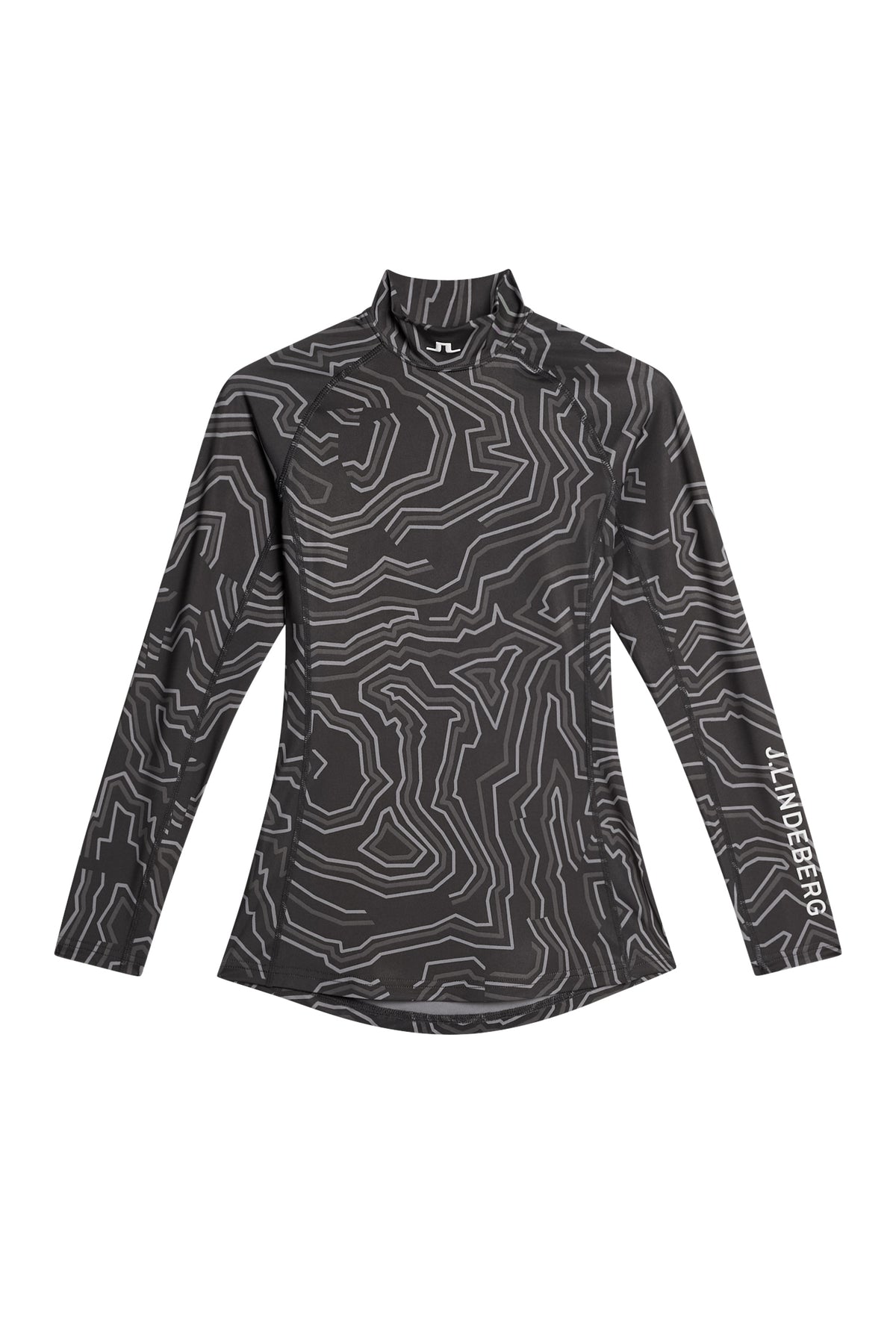 Ella Print Compression Top in Topo Asphalt L by J.Lindeberg