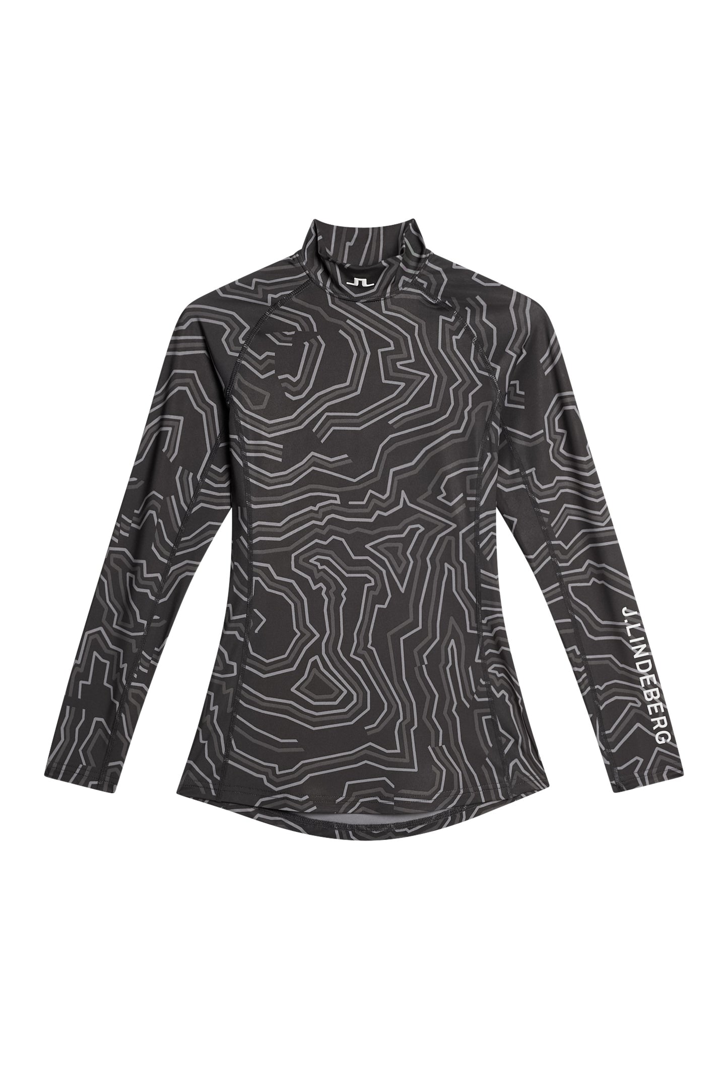 Ella Print Compression Top in Topo Asphalt L by J.Lindeberg