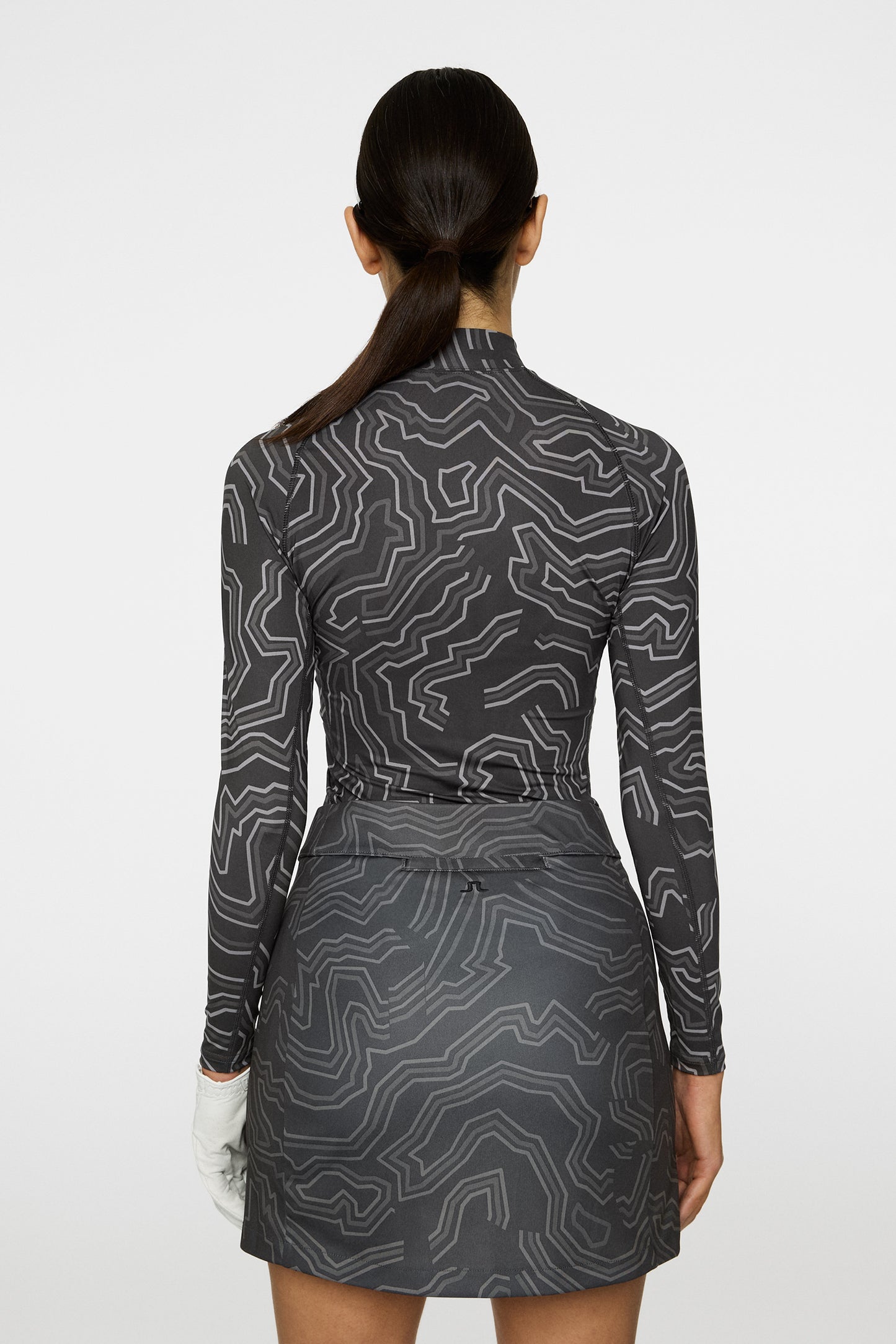 Ella Print Compression Top in Topo Asphalt L by J.Lindeberg