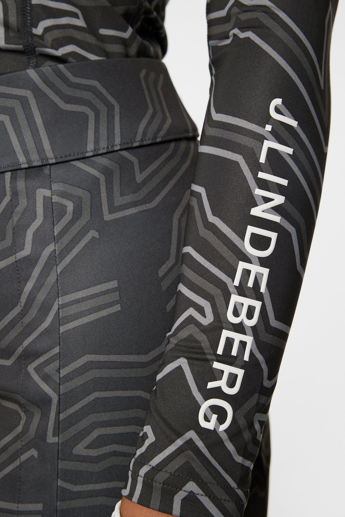 Ella Print Compression Top in Topo Asphalt L by J.Lindeberg