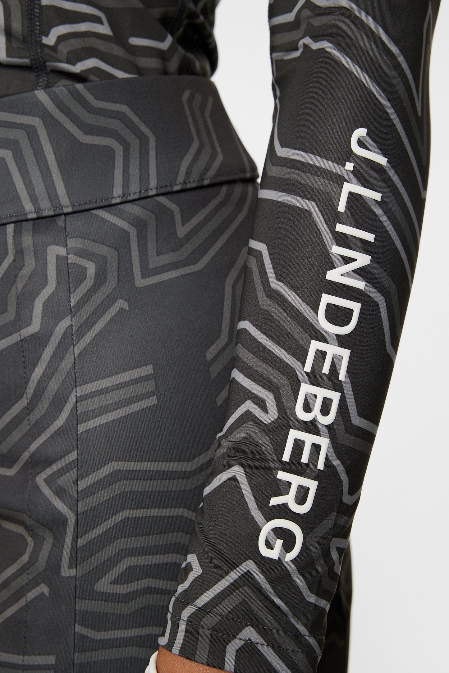 Ella Print Compression Top in Topo Asphalt L by J.Lindeberg