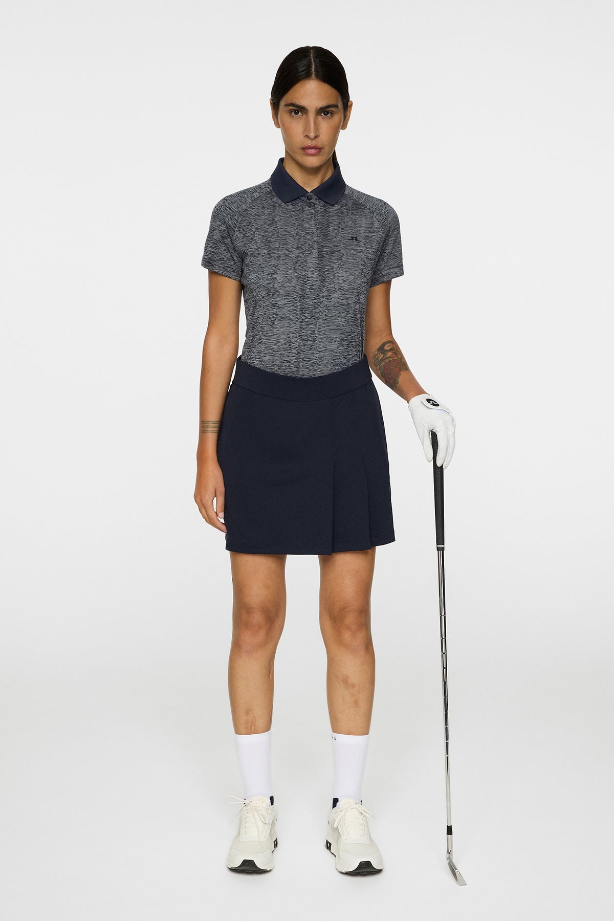 Minnie Polo in Navy Melange by J.Lindeberg