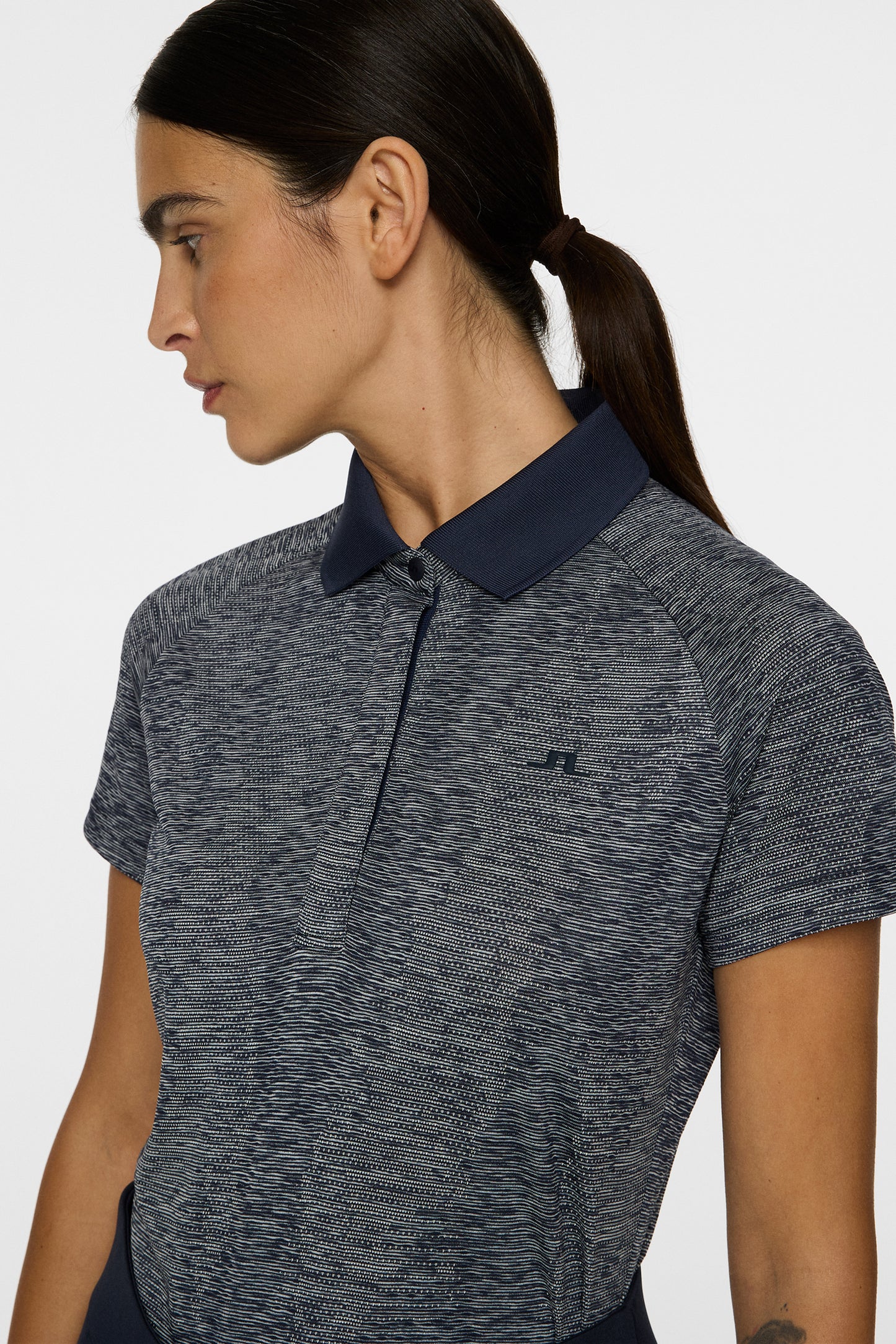 Minnie Polo in Navy Melange by J.Lindeberg