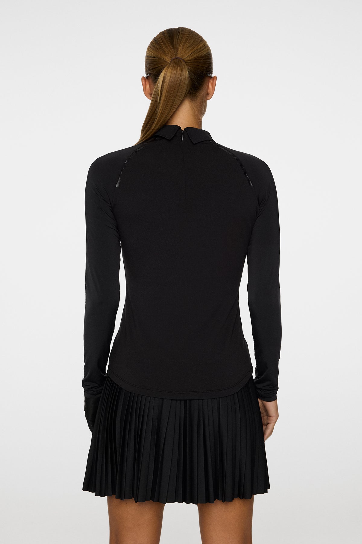 Tori Hybrid LS Polo in Black by J.Lindeberg