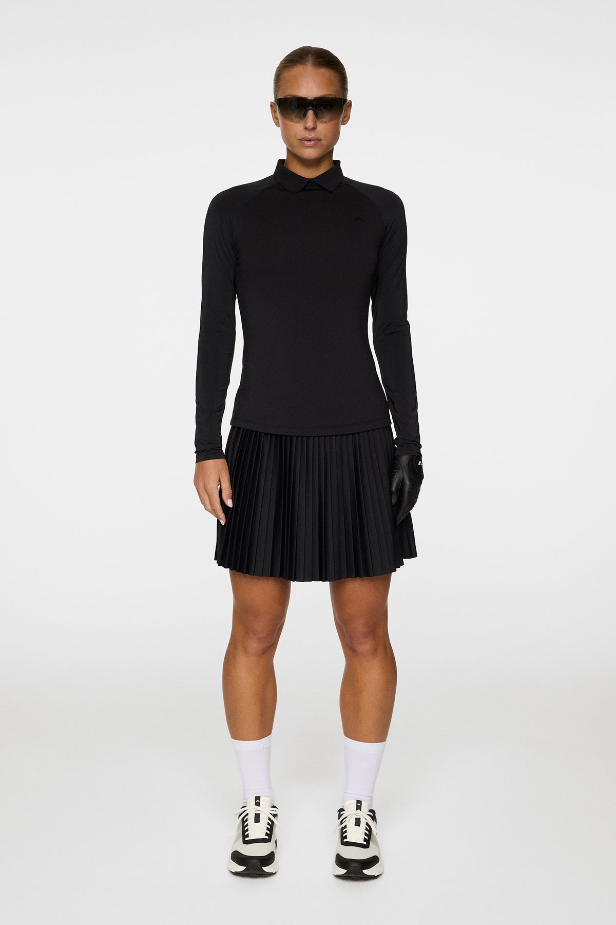 Tori Hybrid LS Polo in Black by J.Lindeberg