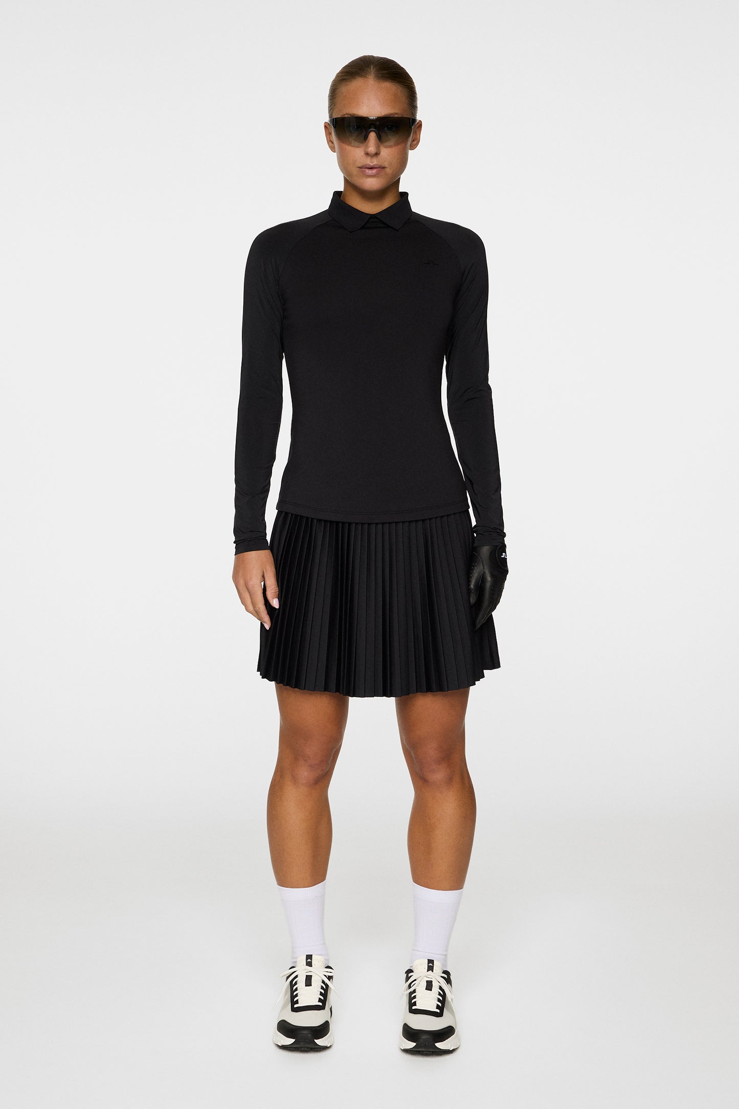 Tori Hybrid LS Polo in Black by J.Lindeberg