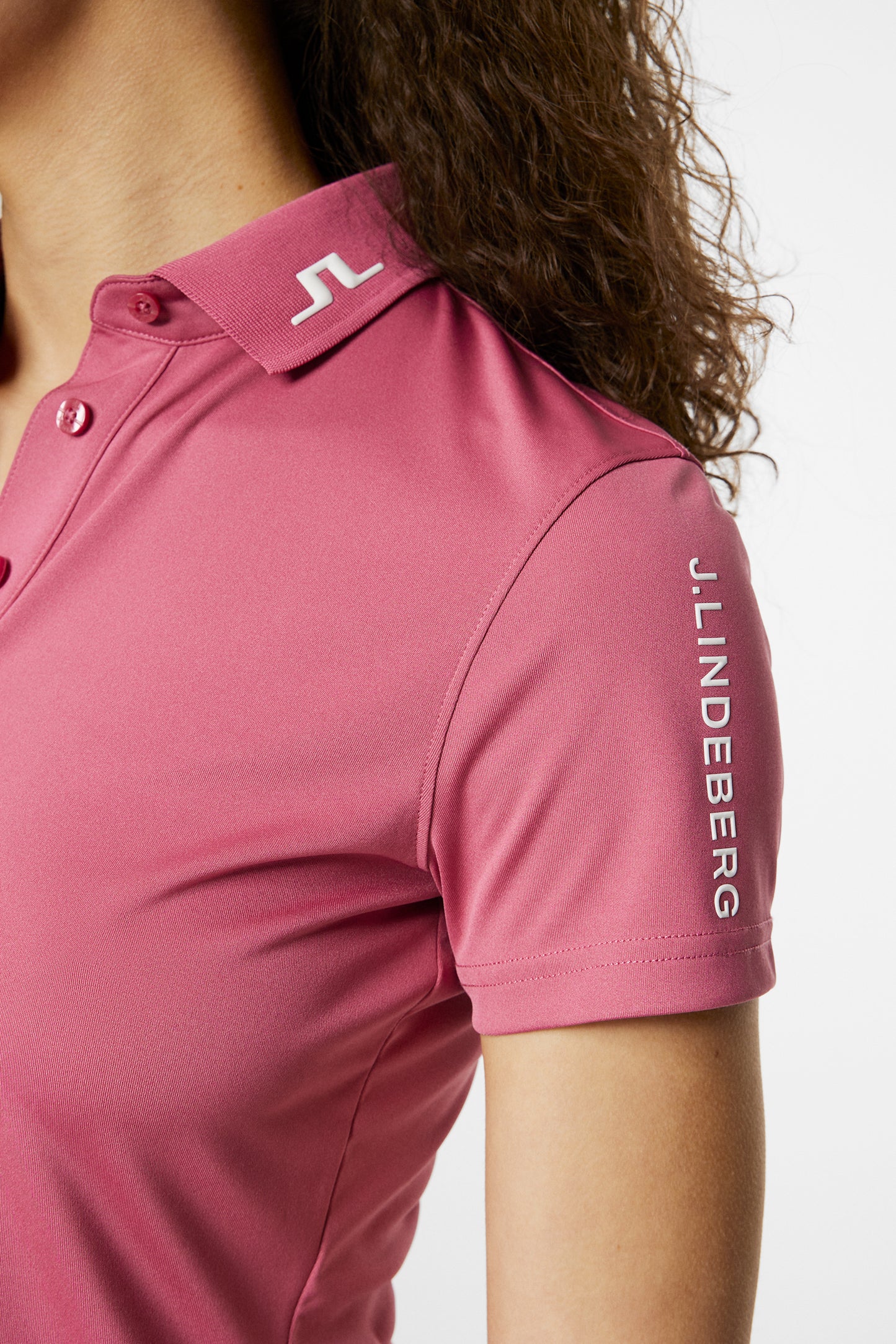 Tour Tech Polo in Rose Wine by J.Lindeberg