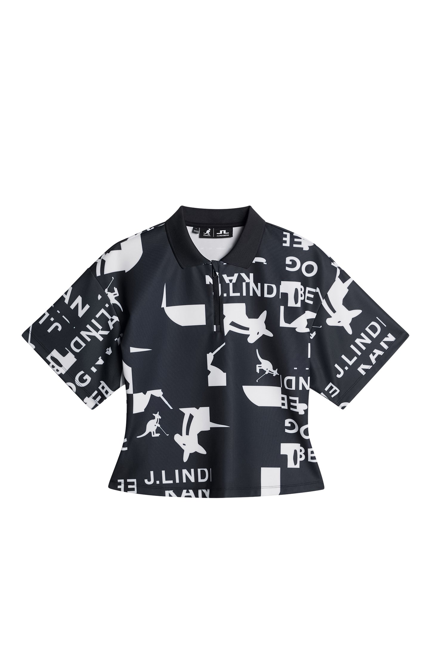 Amila Print Top in JL Kangol Black White M by J.Lindeberg