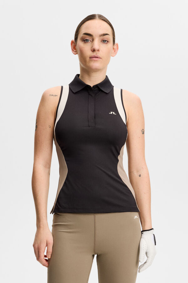 Krissi Sleeveless Polo / Black