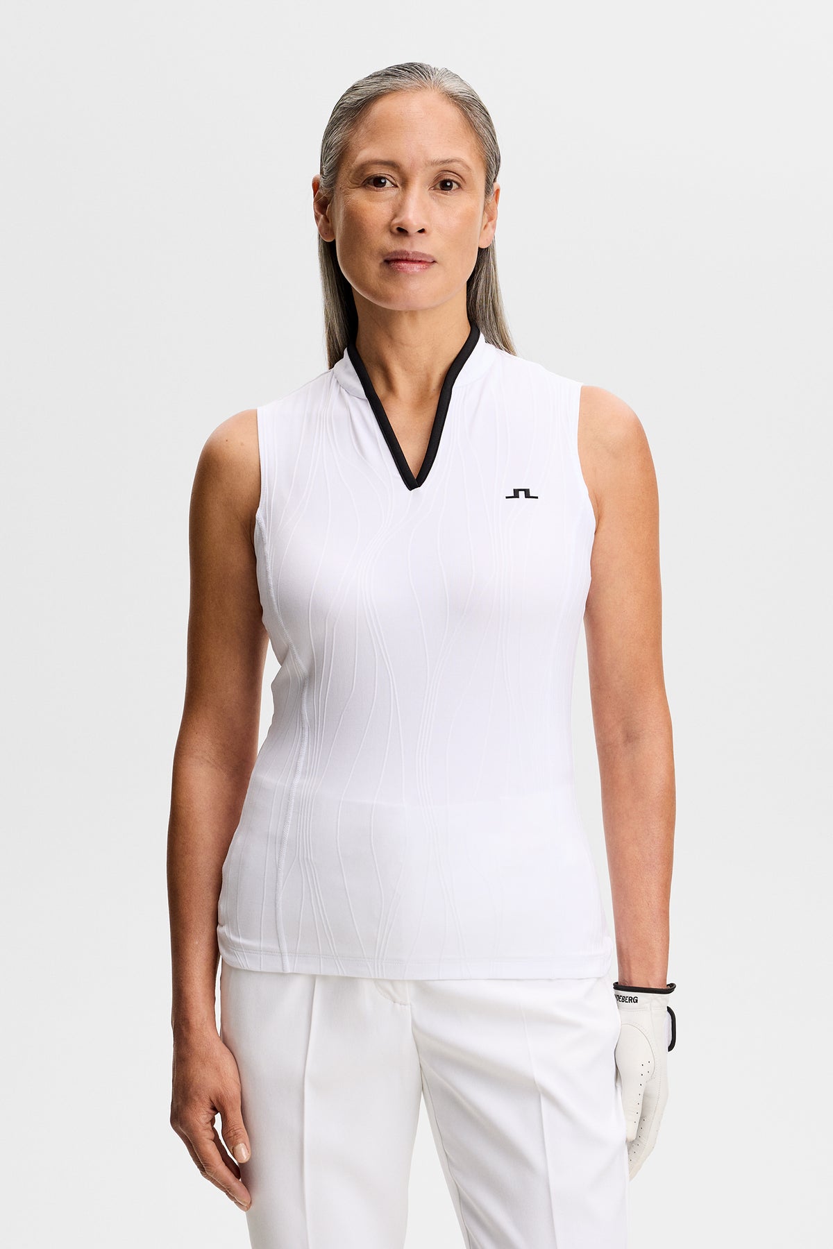 Mila Sleeveless Top in White by J.Lindeberg