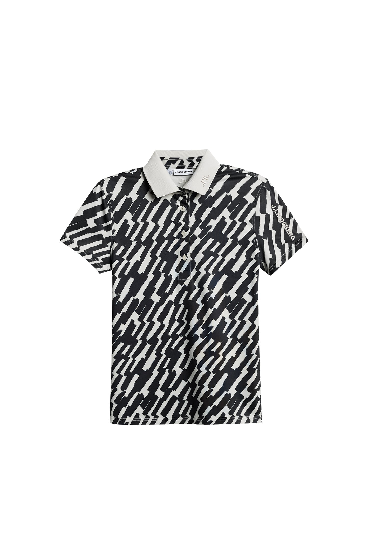 Tour Tech Print Polo in Oak Moonbeam M by J.Lindeberg