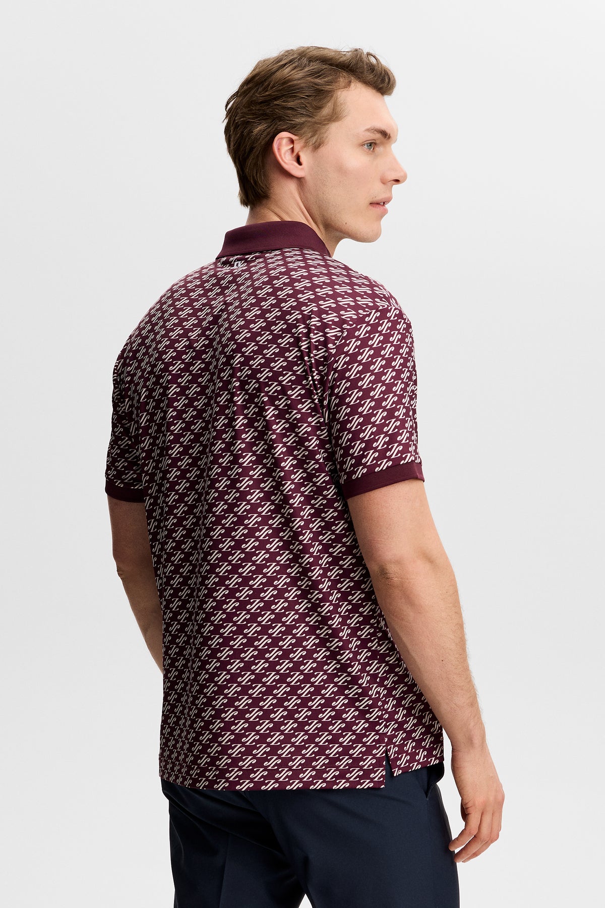 Tour Tech Print Polo in Cardi Jacquard S - Winetasting by J.Lindeberg