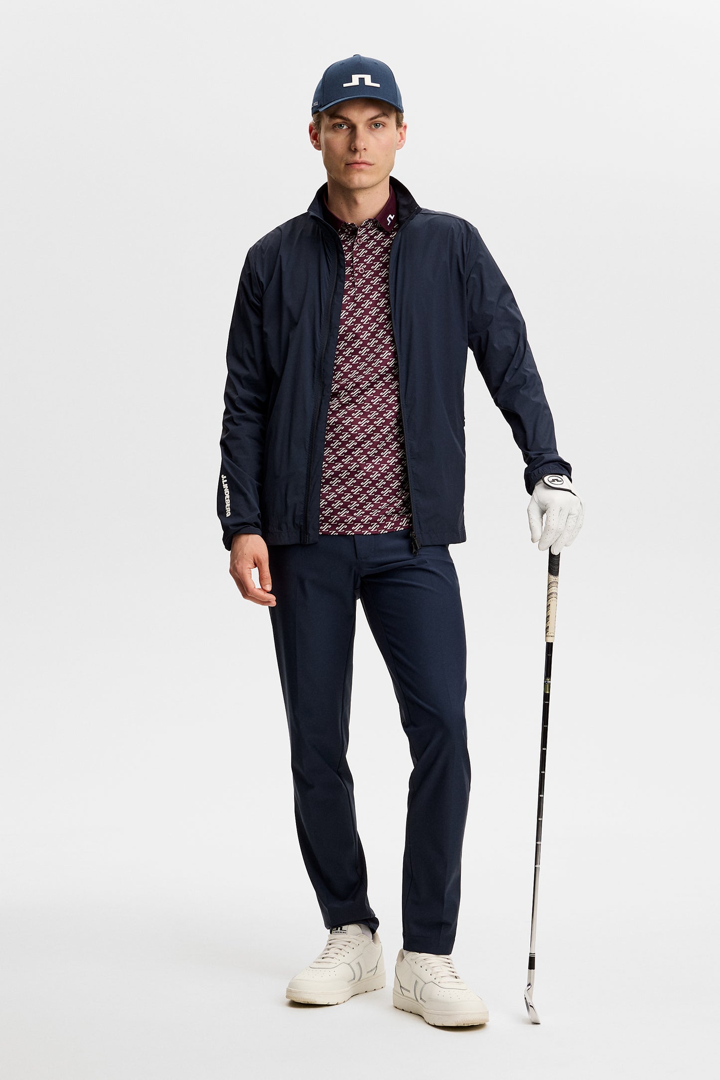 Tour Tech Print Polo in Cardi Jacquard S - Winetasting by J.Lindeberg
