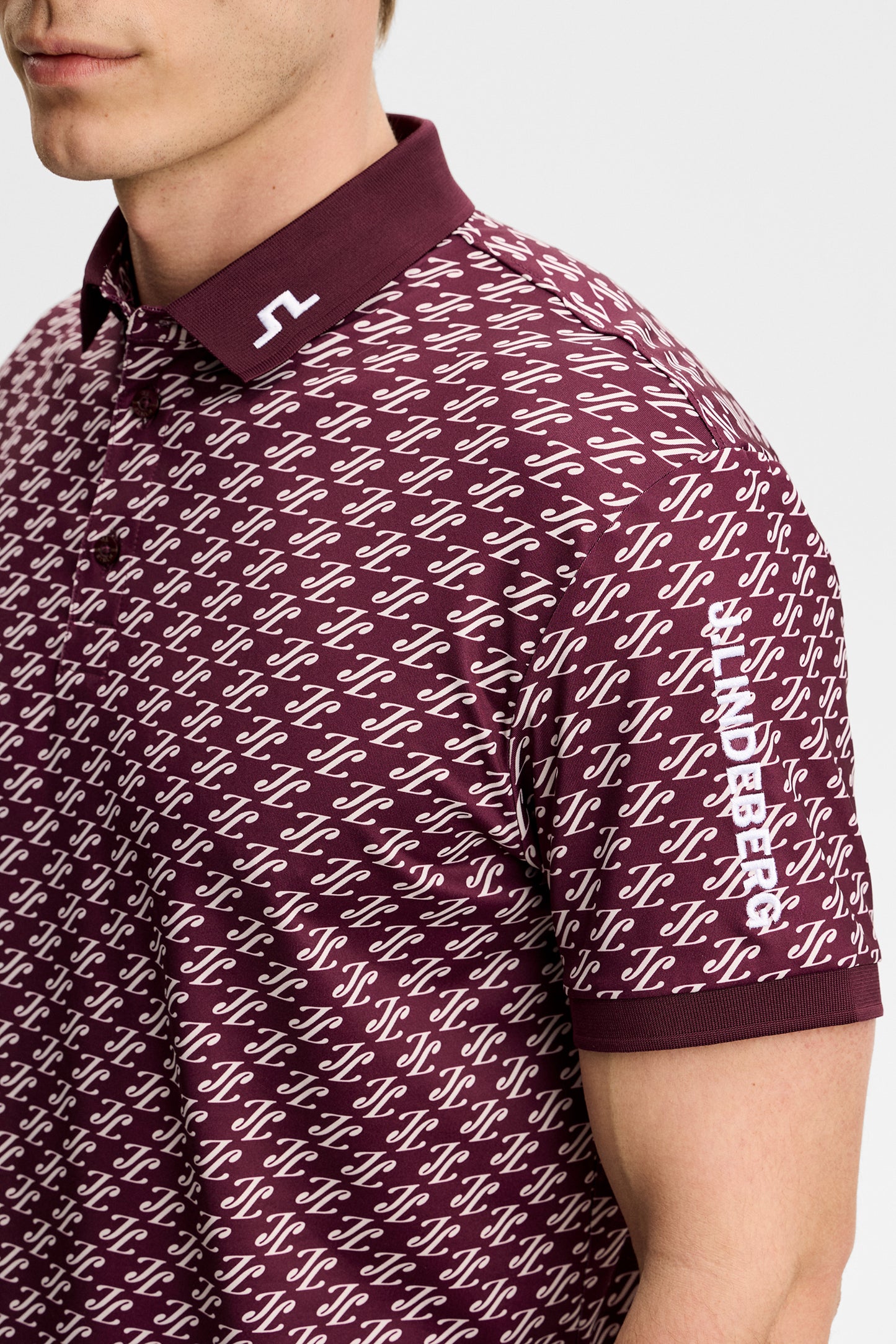 Tour Tech Print Polo in Cardi Jacquard S - Winetasting by J.Lindeberg