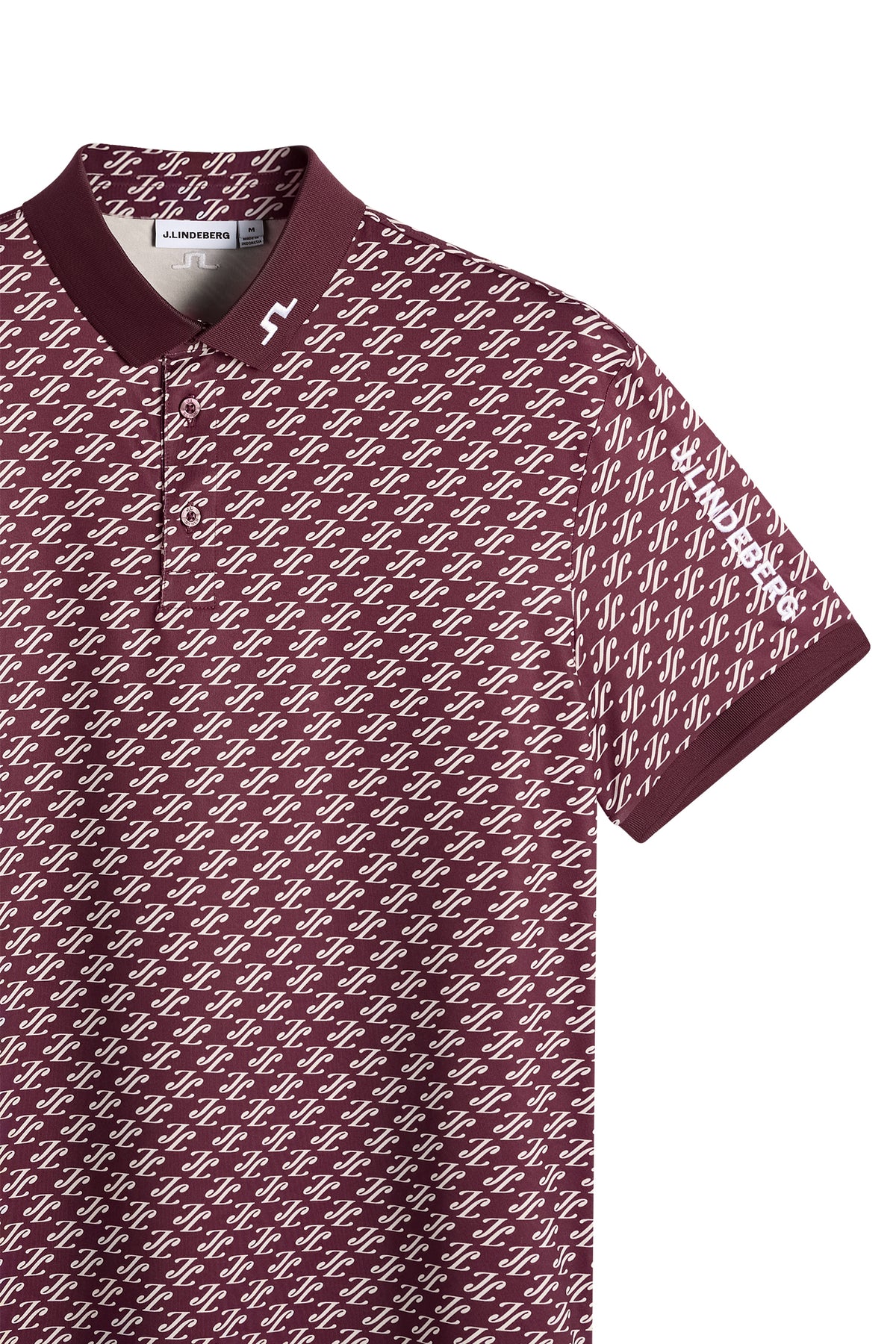 Tour Tech Print Polo in Cardi Jacquard S - Winetasting by J.Lindeberg