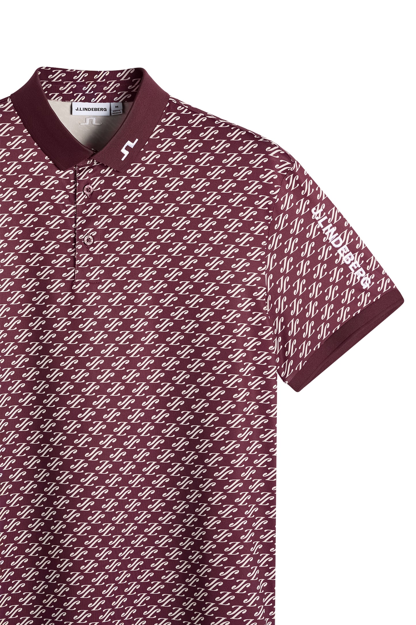 Tour Tech Print Polo in Cardi Jacquard S - Winetasting by J.Lindeberg