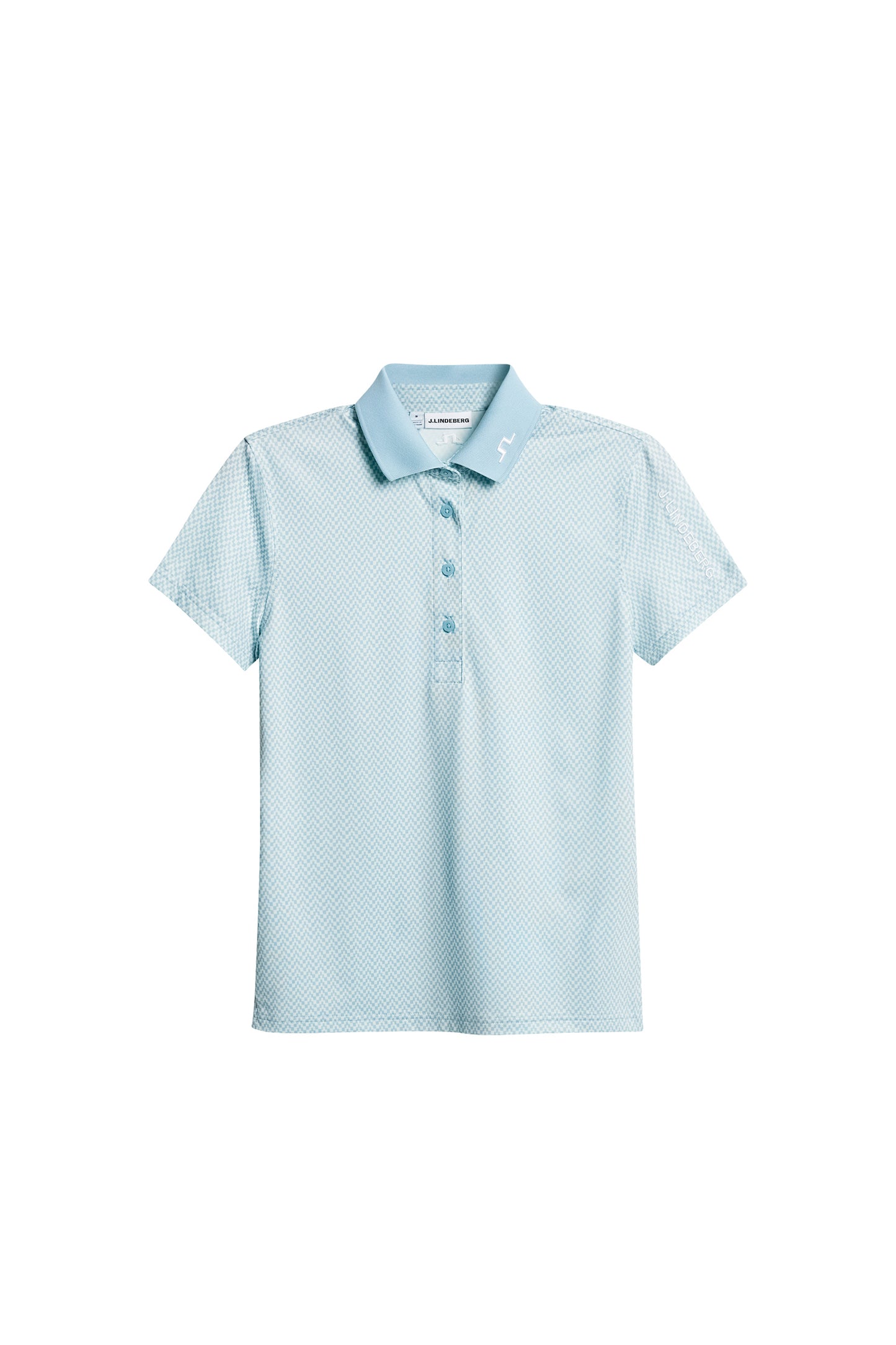 Tour Tech Print Polo in Bridge Stack Skylight S by J.Lindeberg