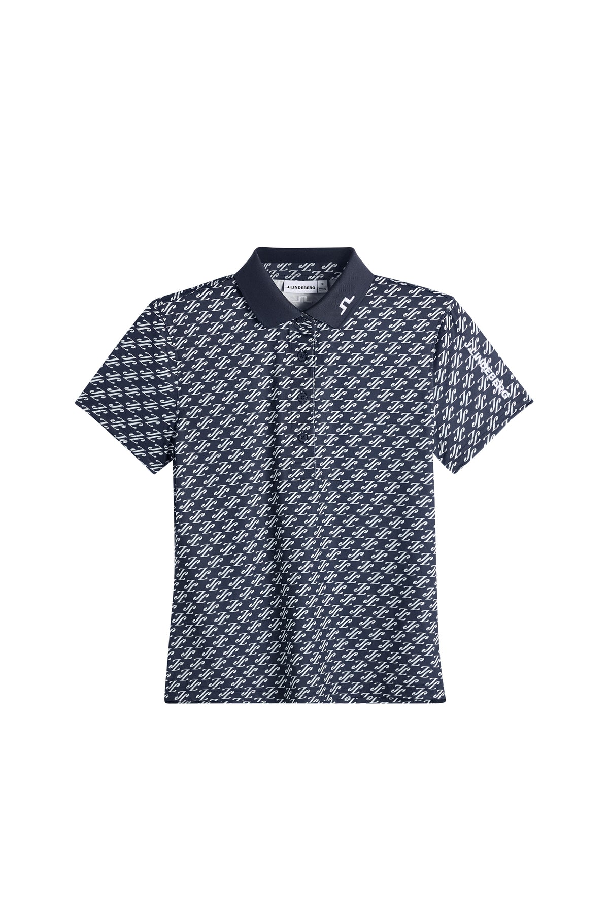 Tour Tech Print Polo in Cardi Jacquard S - JL Navy by J.Lindeberg