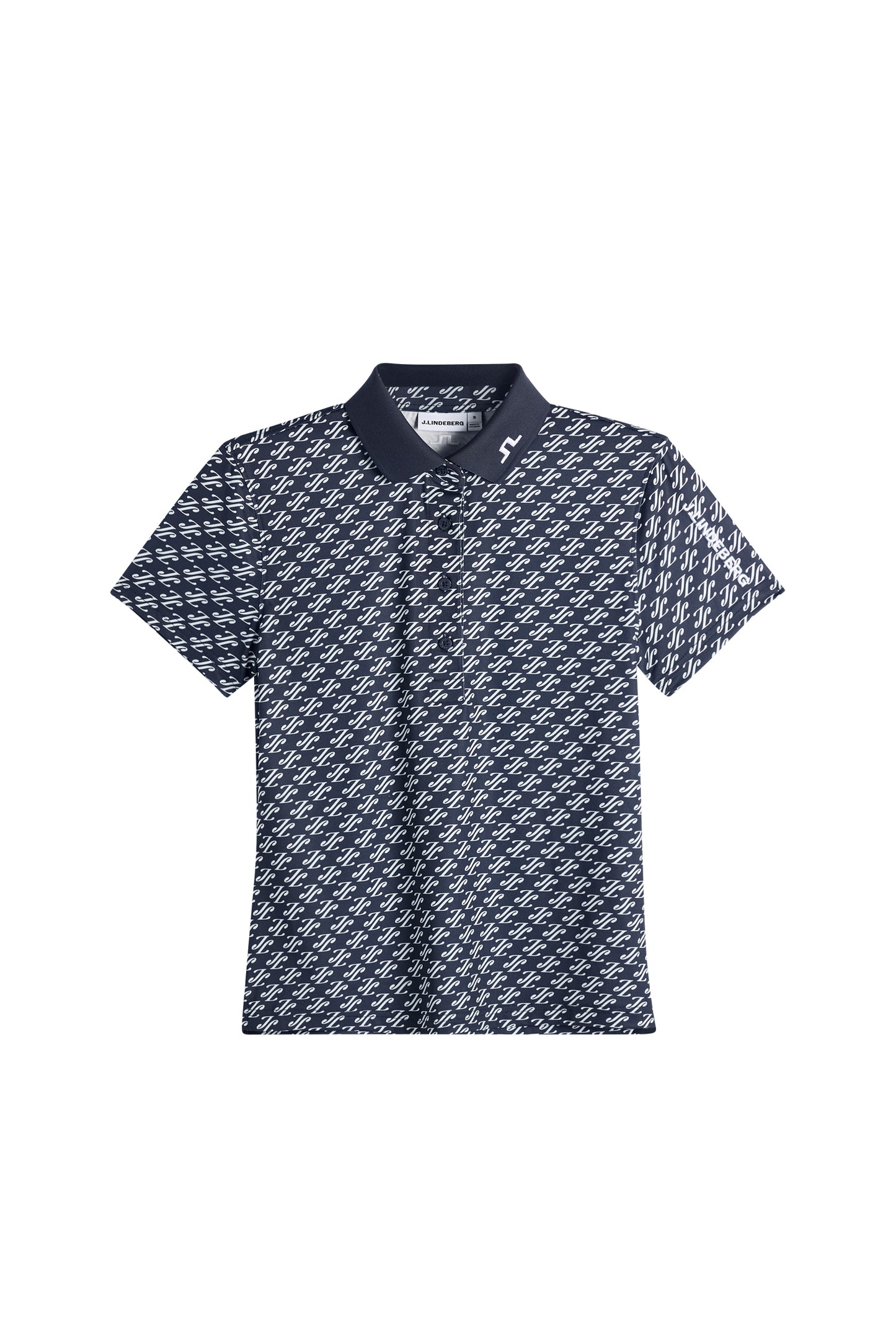 Tour Tech Print Polo in Cardi Jacquard S - JL Navy by J.Lindeberg