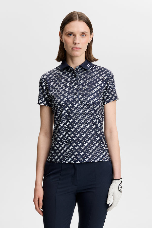 Tour Tech Print Polo / Cardi Jacquard S - JL Navy