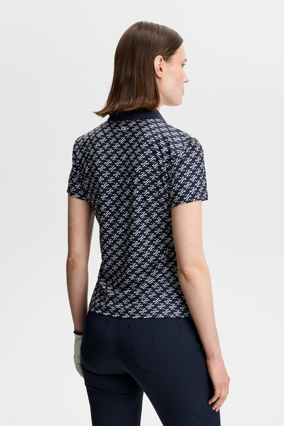 Tour Tech Print Polo in Cardi Jacquard S - JL Navy by J.Lindeberg