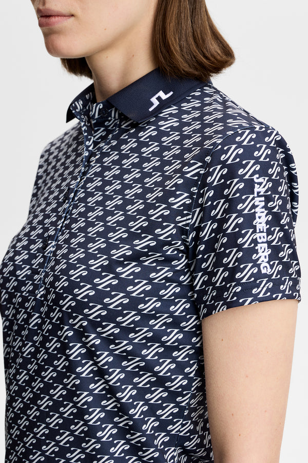 Tour Tech Print Polo / Cardi Jacquard S - JL Navy
