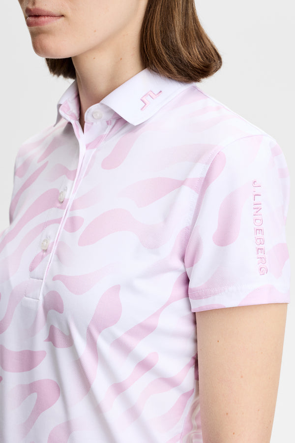 Tour Tech Print Polo / Bunker Fade White Orchid M