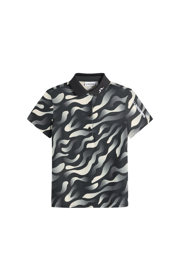 Tour Tech Print Polo / Bunker Fade Black Moonbeam M