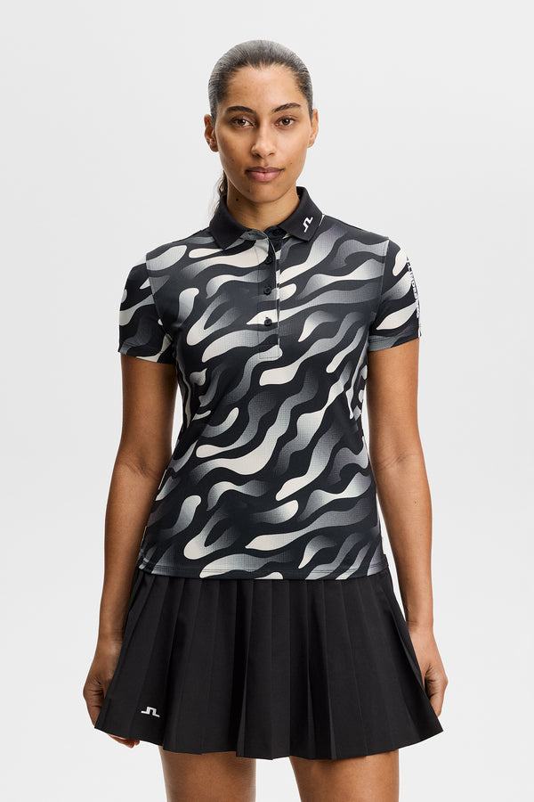 Tour Tech Print Polo / Bunker Fade Black Moonbeam M