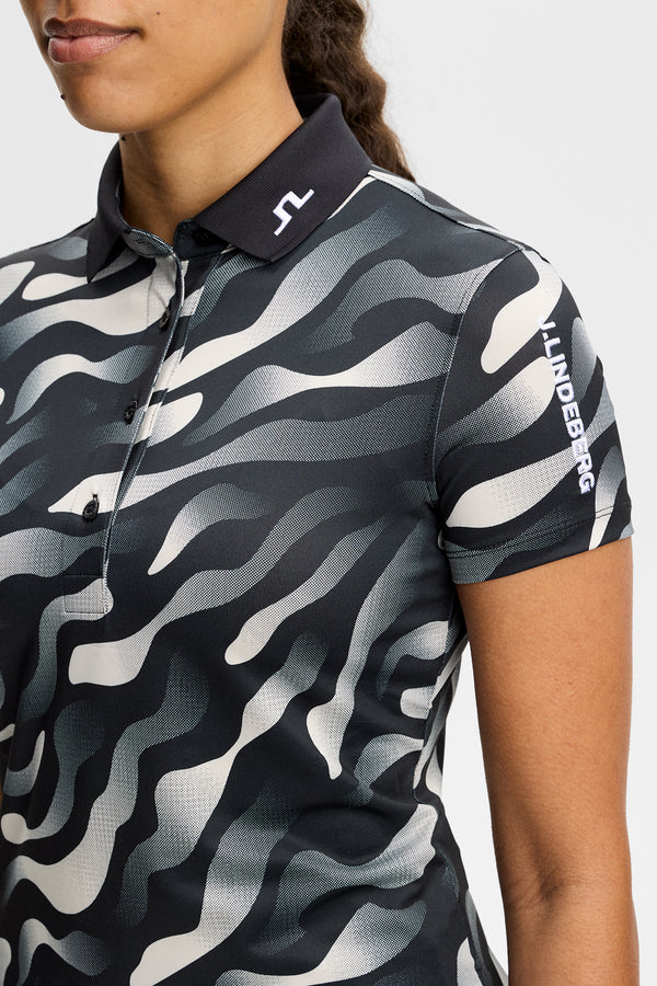 Tour Tech Print Polo / Bunker Fade Black Moonbeam M