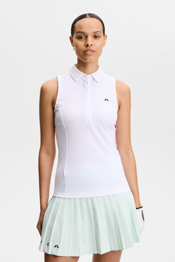 Dena Sleeveless Polo / White